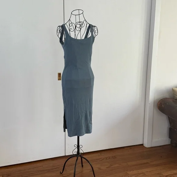 Bobi Los Angeles NWT Tank Midi Dress in Bluestone - Picture 6 of 8